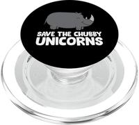 Cute Rhino Save The Chubby Unicorns Rhinoceros PopSockets PopGrip for MagSafe