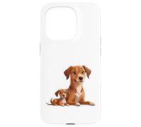 Cute Rhodesian Ridgeback Dog and Puppy Case for iPhone 15 Pro