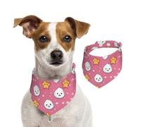 Cute Rice Balls and Stars Pattern Dog Bandanas,Summer Bandanas for Dogs Washable Adjustable Dog Triangle Scarf Bibs Cute Pet Bibs for Medium Large Dogs Puppy and Cats Small