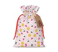 Cute Rice Balls And Stars Pattern Hemp Bundle Gift Bag,Christmas Bags Holiday Wrapping Bag For Christmas Party