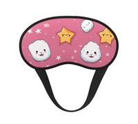 Cute Rice Balls and Stars Pattern Sleep Mask Soft Comfortable Eye Mask with Adjustable Strapblackout Eye Sleep Shade Cover for Women Girls Men Travel Yoga Nap Shift Work