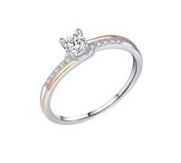 Cute Ring, Promise Ring to Myself Round with White Round Shape Moissanite 9K White Gold Size J 1/2