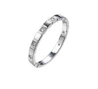 Cute Rings Set, Rings for Me with White Round Shape Diamond 18K White Gold Size W 1/2