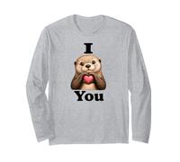 Cute River Otter Animal Heart Design Gifts Long Sleeve T-Shirt