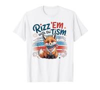 Cute RIZZ 'EM with The TISM My Patriotism Fox Autism Dad Mom T-Shirt