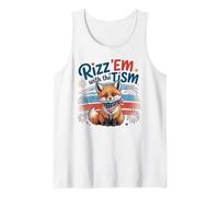 Cute RIZZ 'EM with The TISM My Patriotism Fox Autism Dad Mom Tank Top