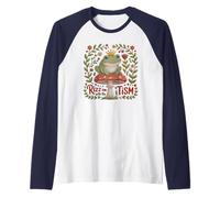 Cute RIZZ 'EM with TISM Frog Prince Mom Dad Autism Support Raglan Baseball Tee