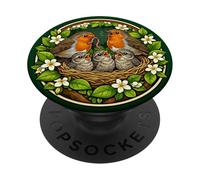 Cute Robin Bird Bird Watcher Spring Songbird PopSockets Adhesive PopGrip