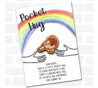 Cute Robin Looking Back Rainbow Personalised Gift Pocket Hug