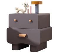 Cute Robot Bedroom Bedside Table, Modern And Simple Storage Cabinet, Solid Wood + Leather Nightstand, No Installation Required(F,40 * 40 * 50cm)