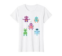 Cute Robot Cyborg Toy Technology Kids T-Shirt, Women, White, X-Small