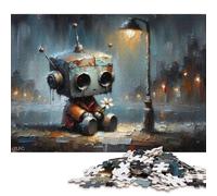 Cute Robot with Flower Puzzle for Adults And Teenagers 500 Pieces Puzzle for Adults For Family Fun & Game Night 500pcs (52x38cm)