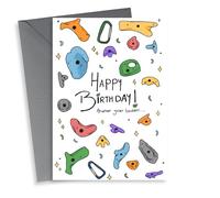 Cute Rock Climbing Happy Birthday Card - Bouldering Birthday