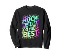 Cute ROCK THE TEST DO YOUR BEST Teacher Music Crew Band Sweatshirt