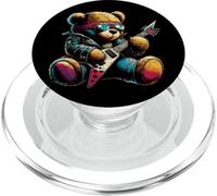 Cute Rocker Metalhead Bear Rock Music PopSockets PopGrip for MagSafe