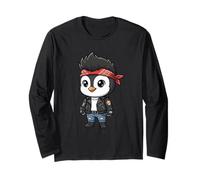 Cute Rocker Penguin with Red Bandana Punk Style Long Sleeve T-Shirt
