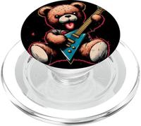 Cute Rocker Teddy Bear Rock Music PopSockets PopGrip for MagSafe