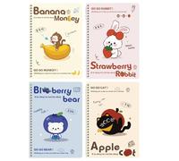 Cute Rollover Coil Notebook Simple Personality Student Diary -B5/60 Fruit Animals