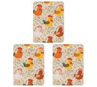 Cute Rooster And Chick Car Air Freshener, 3 Pcs Square Hanging Air Freshener Cards, Long Lasting Fragrance Scented Cards for Car, Home, Office White-style