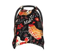 Cute Rooster Chickens Baby Car Seat Canopy Cover, Multi Use Breathable Nursing Breastfeeding Covers for Mom Soft Stroller Sun Shade Newborn Shower Gift