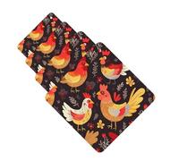 Cute Rooster Chickens Car Air Freshener Cards for Women Men 4 Pack Cute Car Accessories Long Lasting Scent Car Diffuser Hanging Auto Aromatherapy Tablets Car Fresheners Gifts