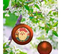 Cute Rooster Chickens Christmas Ball Ornaments - 3 Inch Shatterproof Christmas Tree Decorations, Red Xmas Hanging Balls for Tree Decor, Holiday Wedding Party Decorative Pendants