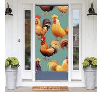 Cute Rooster Chickens Door Banners for Front Doors, Spring Summer Decorative Door Cover Welcome Porch Banner Decoration Hanging Wall Background for Party Supplies Indoor Outdoor Home Decor