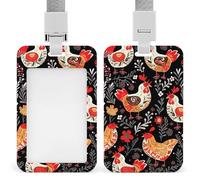 Cute Rooster Chickens ID Badge Holder with Lanyard ID Holder