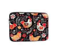 Cute Rooster Chickens Laptop Case 15 inch, Water Resistant Laptop Sleeve Shockproof Protective Traveling Computer Bag Portable Business Briefcase for Men Women