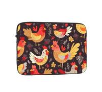 Cute Rooster Chickens Laptop Case 17 inch, Shockproof Protective Computer Sleeve Cover Water Resistant Laptop Bag Carrying Tablet Cover Briefcase Handbags Gifts for Men Women