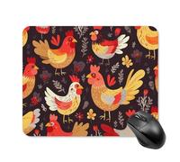Cute Rooster Chickens Mouse Pad Square Laptop Mouse Mat Cute Computer Mousepad Keyboard Pad Non-Slip Desk Pads for Gaming Office Work Home 20 * 25cm