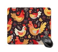 Cute Rooster Chickens Mouse Pad Square Laptop Mouse Mat Cute Computer Mousepad Keyboard Pad Non-Slip Desk Pads for Gaming Office Work Home 25 * 30cm