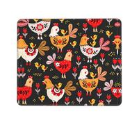Cute Rooster Chickens Non-Slip Rubber Base Mouse Pad with Lock Edge, Large Extended Desk Mat for Enhanced Game Work