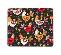 Cute Rooster Chickens Non-Slip Rubber Base Mouse Pad with Lock Edge, Large Extended Desk Mat for Enhanced Game Work