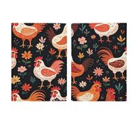 Cute Rooster Chickens Passport Holder for Travel Essentials Leather Passport Cover Passport Wallet Cover Case Cute Passport Book Holder Passport Holder Covers Case for Women Men