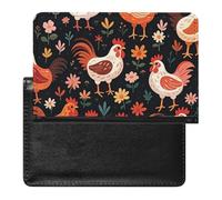 Cute Rooster Chickens Passport Holder ID Card Protector Case Holder Travel Pack Unisex-adult Waterproof Passport