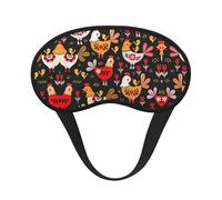 Cute Rooster Chickens Print Blackout Sleep Mask - Side Sleeper Eye Cover, Soft Comfort, Perfect for Travel, Meditation