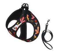 Cute Rooster Chickens Print Harness Leash Set For Cat Dog, Reflective Adjustable Escape-Proof Vest Lead With Soft Breathable Mesh, For Small Pets And Kitten Puppy