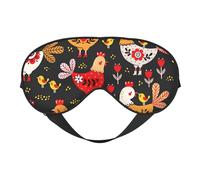 Cute Rooster Chickens Print Outdoor Travel Stylish Eye Mask Adjustable Sleep Camping Meditation Relaxation