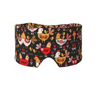 Cute Rooster Chickens Print Sleep Eye and Ear Muffs Mask - Adjustable Yoga Travel Headband, Keep Warm Shading Comfortable Aid