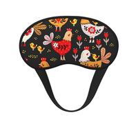 Cute Rooster Chickens Print Sleep Mask for Side Sleepers Cute Blackout Eye Mask Shades Cover for Home or Travel