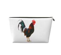 Cute Rooster Chickens Print Toiletry Bag - Travel Makeup Storage Bag, Cosmetic Bags, Pu Leather Waterproof Lightweight Make Up Pouch Organiser for Girls, Women, and Men