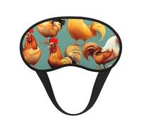 Cute Rooster Chickens Print Unisex Blackout Sleep Mask Comfortable Eye Mask for Travel Meditation Sleep Travel