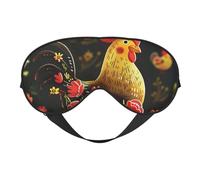Cute Rooster Chickens Printing Sleep Mask for Women Men Double-Sided Print Soft Silk Eye Masks Eye Sleep Shade Cover