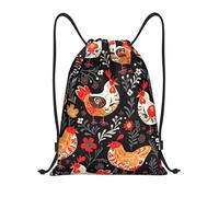 Cute Rooster Chickens Sackpack Foldable Gym Sack Backpack Versatile Sport Bag String For Gym Men Hiking 39X46Cm