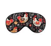 Cute Rooster Chickens Sleep Mask Soft Comfortable Eye Mask with Adjustable Strap Eye Cover Eye Shade for Men Women Work Travel