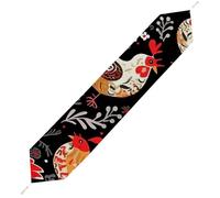 Cute Rooster Chickens Table Runner for Dining Table, Short Plush Runners Washable & Durable Tablerunner Modern Home Decor for Wedding, Kitchen, Holiday 200*33cm
