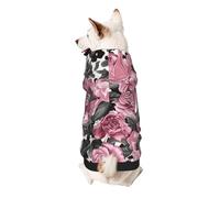 Cute Rose Mix Leopard Pattern Printed Dog Hoodie Soft Dog Sweatshirt Cute Cat Dog Clothes for Small Dogs Kitten Puppy, S