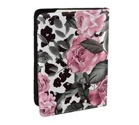 Cute Rose Mix Leopard Pattern Printed Passport Holder - 6.5 x 4.5 Inch RFID Blocking Travel Wallet,Stylish Passport Cover,Lightweight Document Organizer for Cards