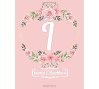 Cute Rose Pink Floral I Monogram Initial letter I Diary Journal Notebooks and Sketchbooks gifts for Girls, Women & Artists who like flowers, Writing ... - 120 pages of Journal Layout and Blank Pages